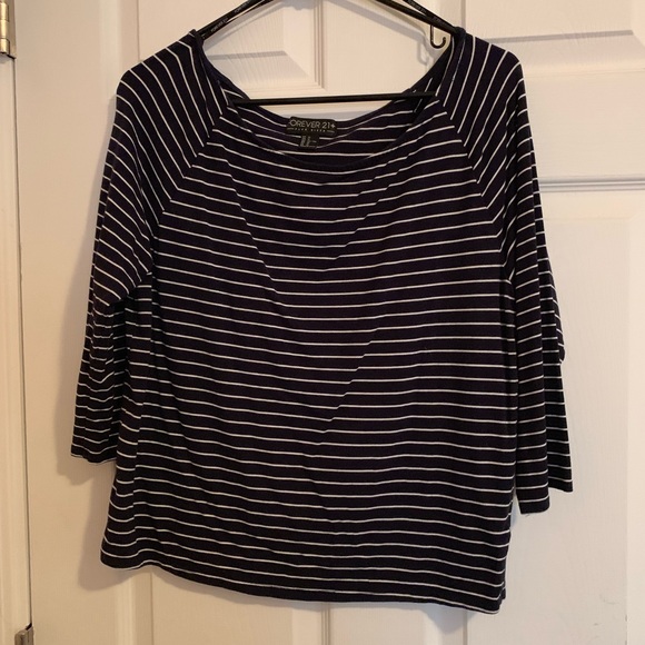 Forever 21 Tops - Forever21 Plus + Striped Boat neck top Forever 21 Tops - Forever21 Plus + Striped Boat neck top